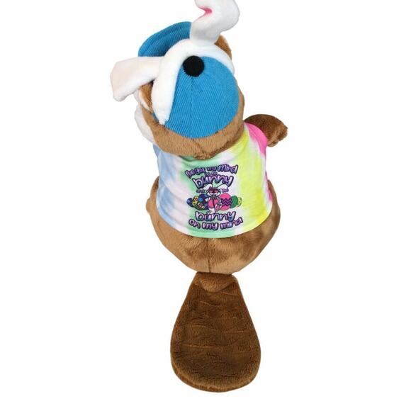 Buc-ee's Easter Bunny Plush 12" Beaver Toy Stuffie Stuffed Animal 2022 Tye Dye - Picture 5 of 9